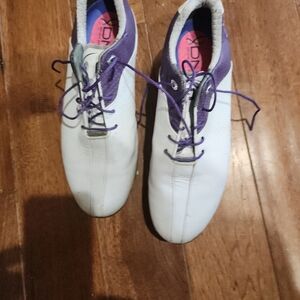 FootJoy White and Purple Women's Athletic Golf Shoes